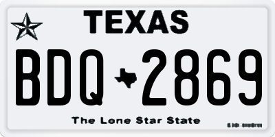 TX license plate BDQ2869