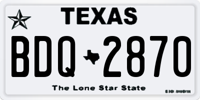 TX license plate BDQ2870