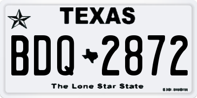 TX license plate BDQ2872