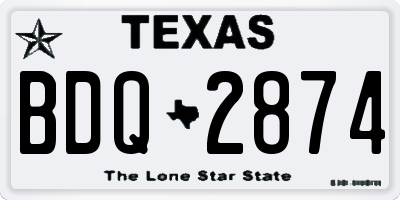 TX license plate BDQ2874