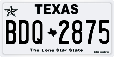 TX license plate BDQ2875