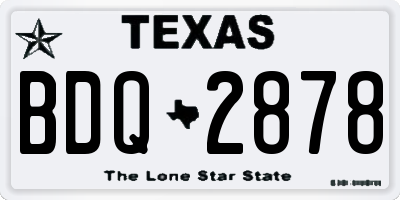 TX license plate BDQ2878