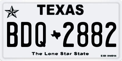 TX license plate BDQ2882