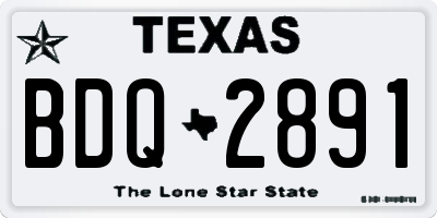 TX license plate BDQ2891