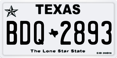 TX license plate BDQ2893