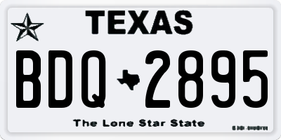 TX license plate BDQ2895