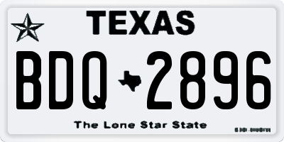 TX license plate BDQ2896