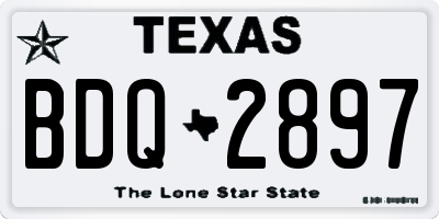 TX license plate BDQ2897