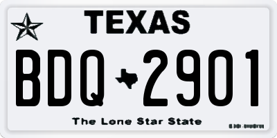 TX license plate BDQ2901
