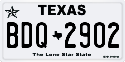 TX license plate BDQ2902