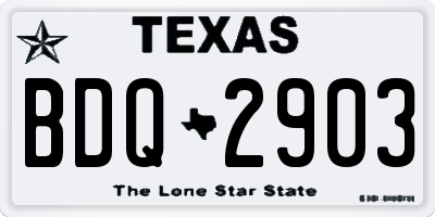 TX license plate BDQ2903