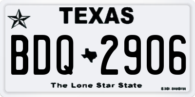 TX license plate BDQ2906