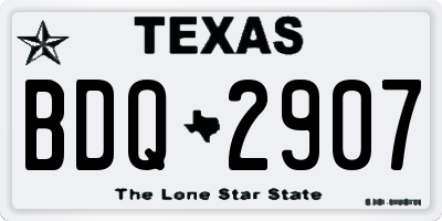 TX license plate BDQ2907