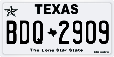 TX license plate BDQ2909