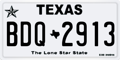 TX license plate BDQ2913