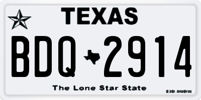 TX license plate BDQ2914