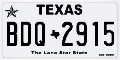 TX license plate BDQ2915