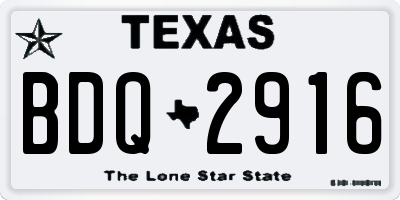 TX license plate BDQ2916