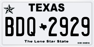 TX license plate BDQ2929