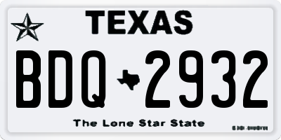 TX license plate BDQ2932