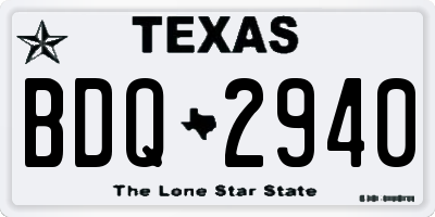 TX license plate BDQ2940