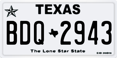 TX license plate BDQ2943
