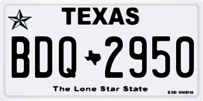 TX license plate BDQ2950