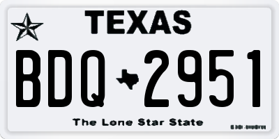 TX license plate BDQ2951