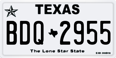 TX license plate BDQ2955