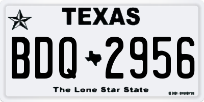 TX license plate BDQ2956