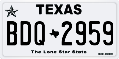 TX license plate BDQ2959
