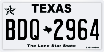 TX license plate BDQ2964
