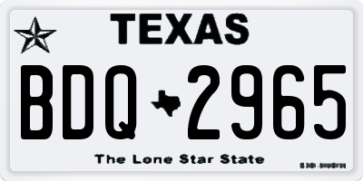 TX license plate BDQ2965