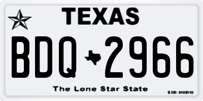 TX license plate BDQ2966