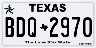 TX license plate BDQ2970