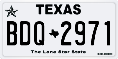 TX license plate BDQ2971