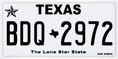 TX license plate BDQ2972