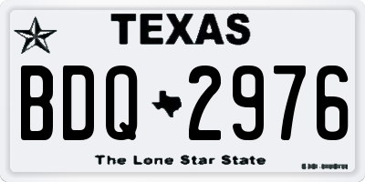 TX license plate BDQ2976