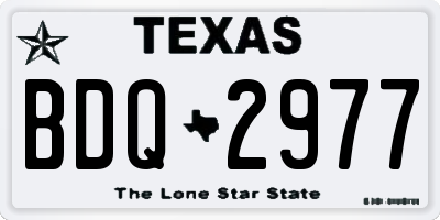 TX license plate BDQ2977