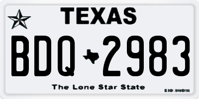 TX license plate BDQ2983