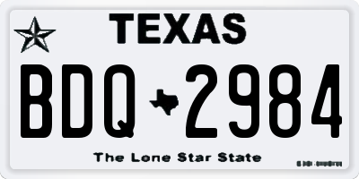 TX license plate BDQ2984