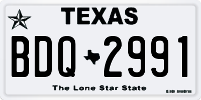 TX license plate BDQ2991