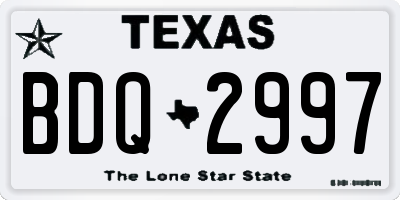 TX license plate BDQ2997