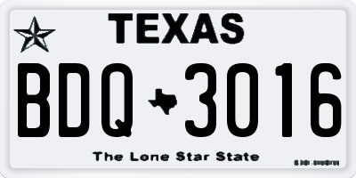 TX license plate BDQ3016