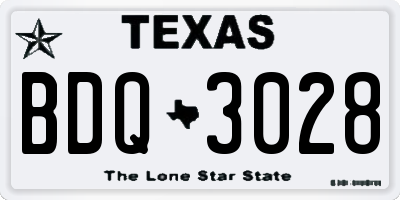 TX license plate BDQ3028