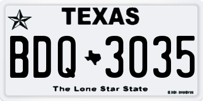 TX license plate BDQ3035