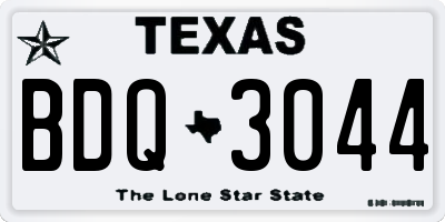 TX license plate BDQ3044