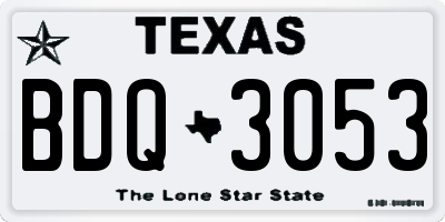 TX license plate BDQ3053