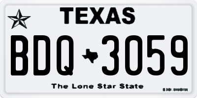 TX license plate BDQ3059