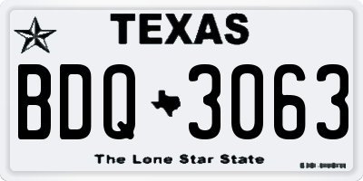 TX license plate BDQ3063